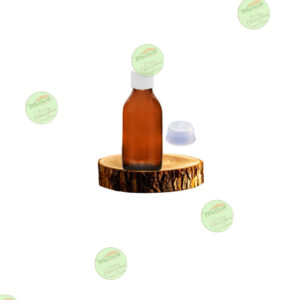 Frasco vidrio 125 ml ambar TAPA BLANCA/contratapa