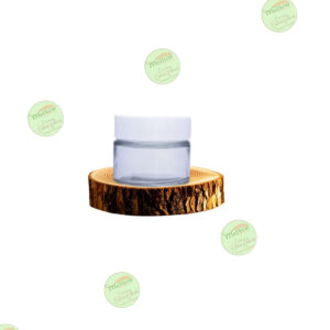 pote vidrio c/tapa blanca redonda 30 cc.