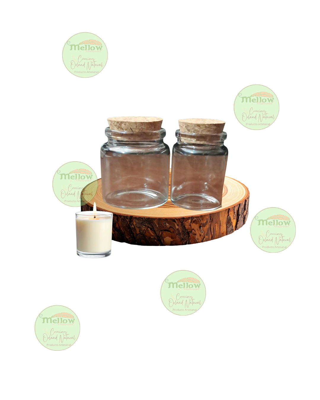 Envase pote frasco vidrio con corcho